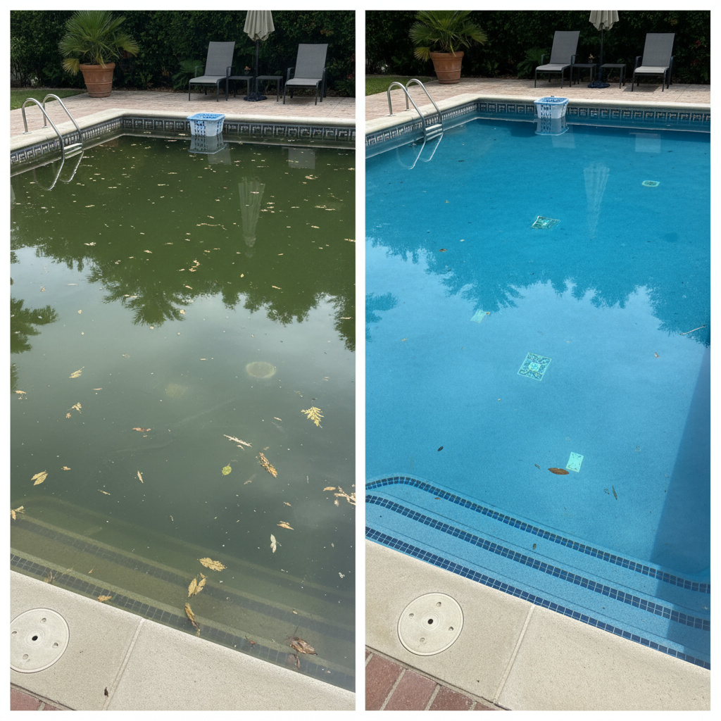 Pool Vorher-Nachher Vergleich